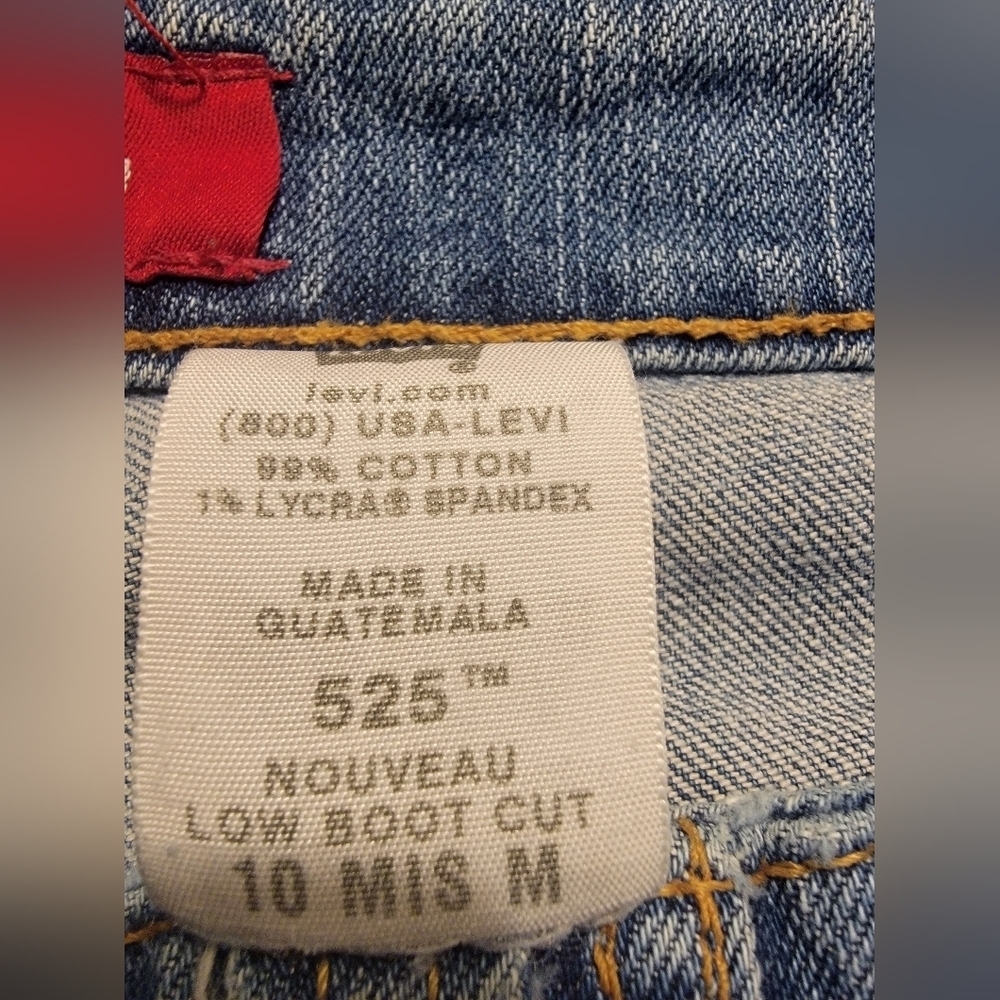 Levis Nouveau Low Boot Cut Stretch 525 Size 10 Medium Miss Y2k Jeans - Picture 9 of 10